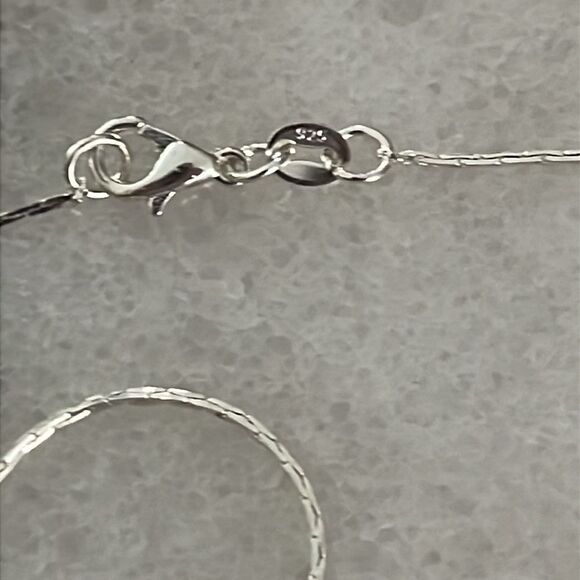 Silver .925 Necklace with Green Cultured Sea Glass Star Fish Pendant NWT - Picture 5 of 5